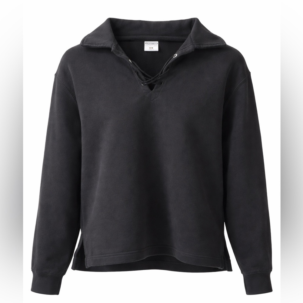 Columbia Black Lace Up Hoodie Sweatshirt Women’s XL Oversized